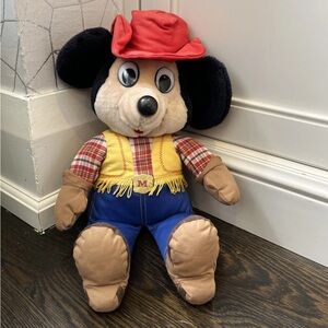 KNICKERBOCKER Disney MICKEY MOUSE Vintage Plush Doll Cowboy Western Hat Style